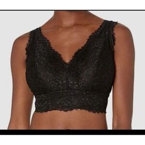 Cosabella  Bralette Size M Black Lace Pret Curvy Long-lined